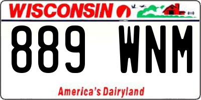 WI license plate 889WNM