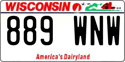 WI license plate 889WNW