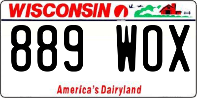 WI license plate 889WOX