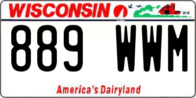 WI license plate 889WWM