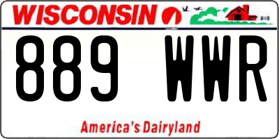 WI license plate 889WWR