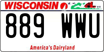 WI license plate 889WWU