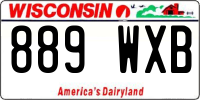 WI license plate 889WXB
