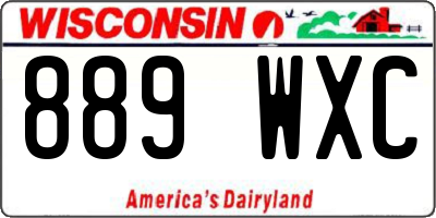 WI license plate 889WXC