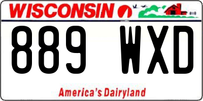 WI license plate 889WXD