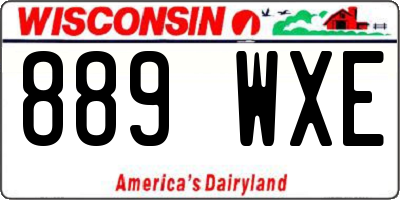 WI license plate 889WXE