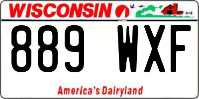 WI license plate 889WXF