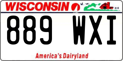 WI license plate 889WXI