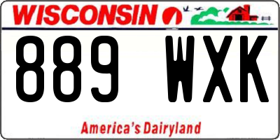 WI license plate 889WXK