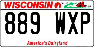 WI license plate 889WXP
