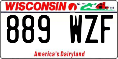 WI license plate 889WZF