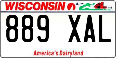 WI license plate 889XAL