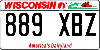 WI license plate 889XBZ