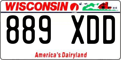WI license plate 889XDD