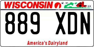 WI license plate 889XDN
