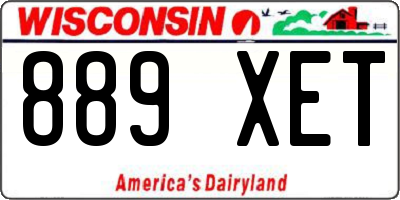 WI license plate 889XET