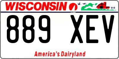 WI license plate 889XEV