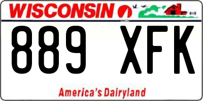 WI license plate 889XFK