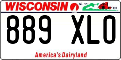 WI license plate 889XLO