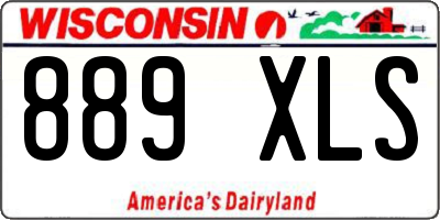 WI license plate 889XLS