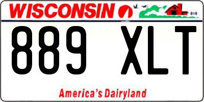 WI license plate 889XLT