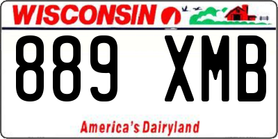 WI license plate 889XMB