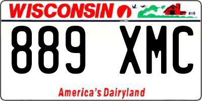 WI license plate 889XMC