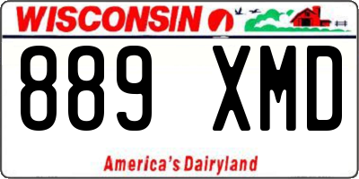 WI license plate 889XMD