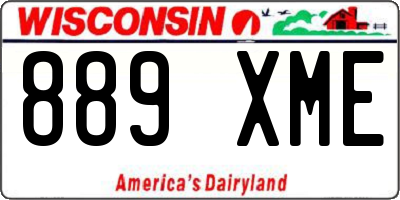 WI license plate 889XME