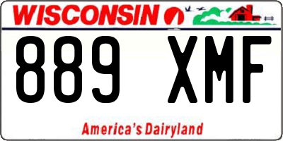 WI license plate 889XMF