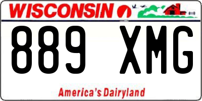 WI license plate 889XMG