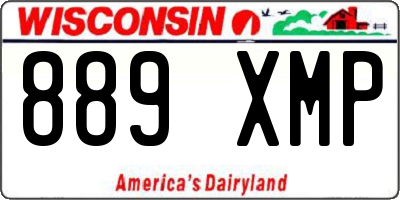 WI license plate 889XMP