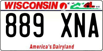 WI license plate 889XNA