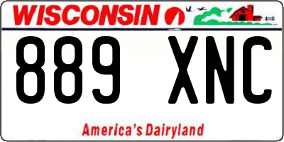 WI license plate 889XNC