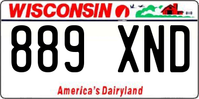 WI license plate 889XND