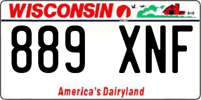 WI license plate 889XNF