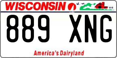 WI license plate 889XNG
