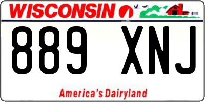 WI license plate 889XNJ