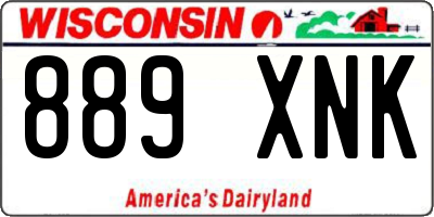 WI license plate 889XNK