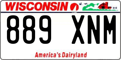 WI license plate 889XNM