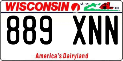 WI license plate 889XNN