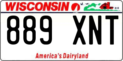 WI license plate 889XNT