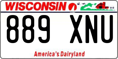 WI license plate 889XNU