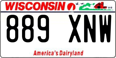 WI license plate 889XNW