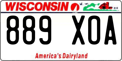 WI license plate 889XOA