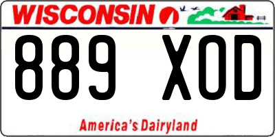 WI license plate 889XOD