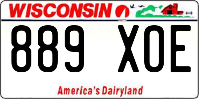 WI license plate 889XOE