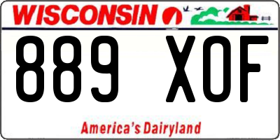 WI license plate 889XOF