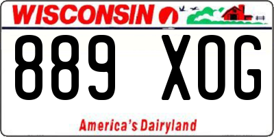 WI license plate 889XOG