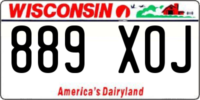 WI license plate 889XOJ